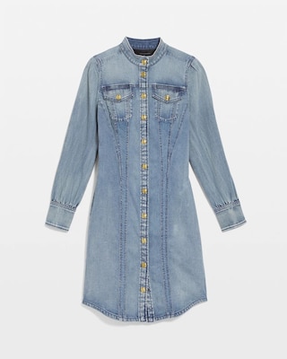 Long Sleeve Denim Shirt Dress | White House Black Market Long Sleeve Denim Shirt Dress | White House Black Market